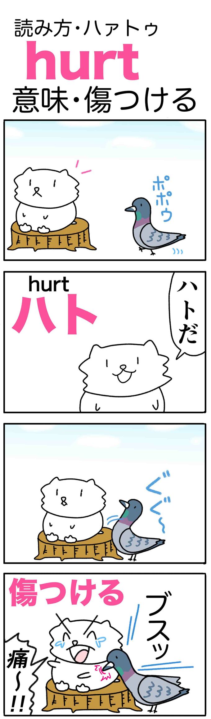 英単語4コマ(hurt)
