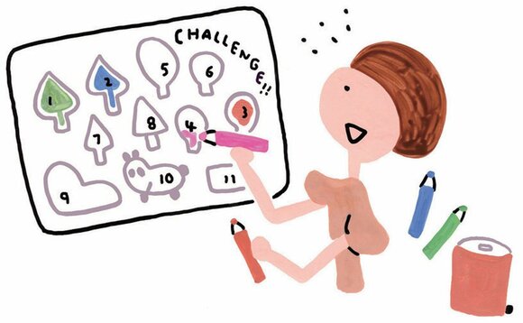 貯金箱に入れたら塗り絵をする