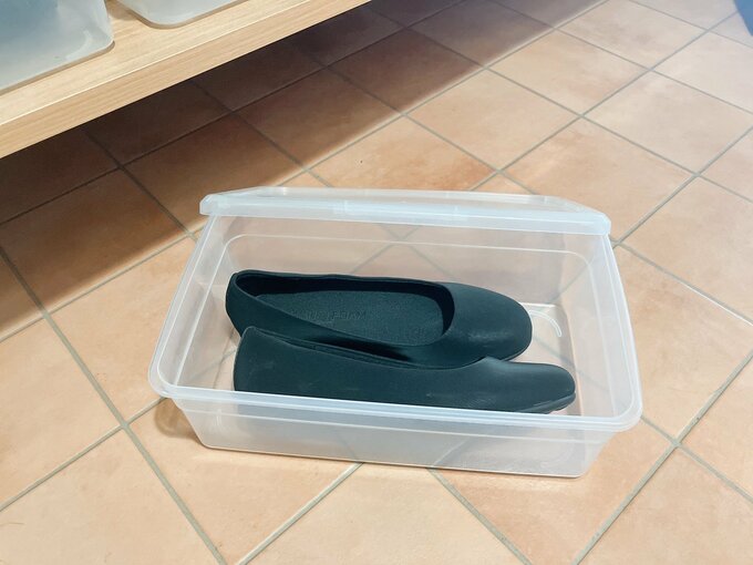 使わない靴は100均ケースに