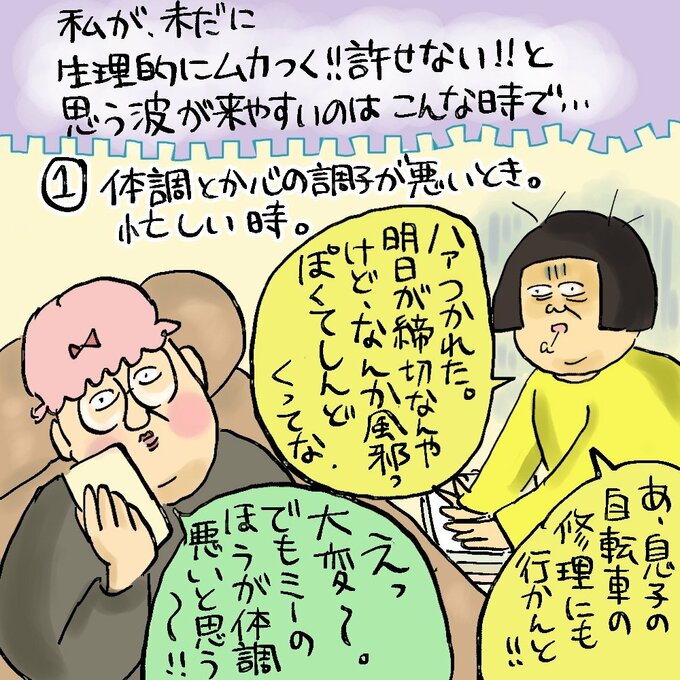 体調とか心の調子が悪い時。忙しい時。