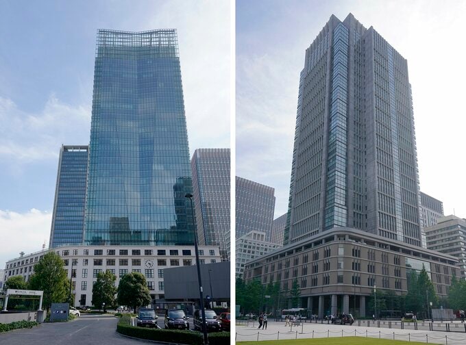 （左）JPタワー（右）丸ビル