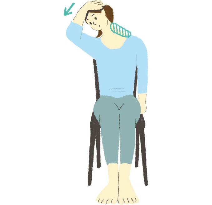 斜線の部位を伸ばす。