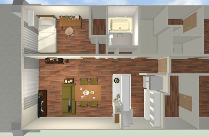 LDに収納を増やした場合の家具レイアウト