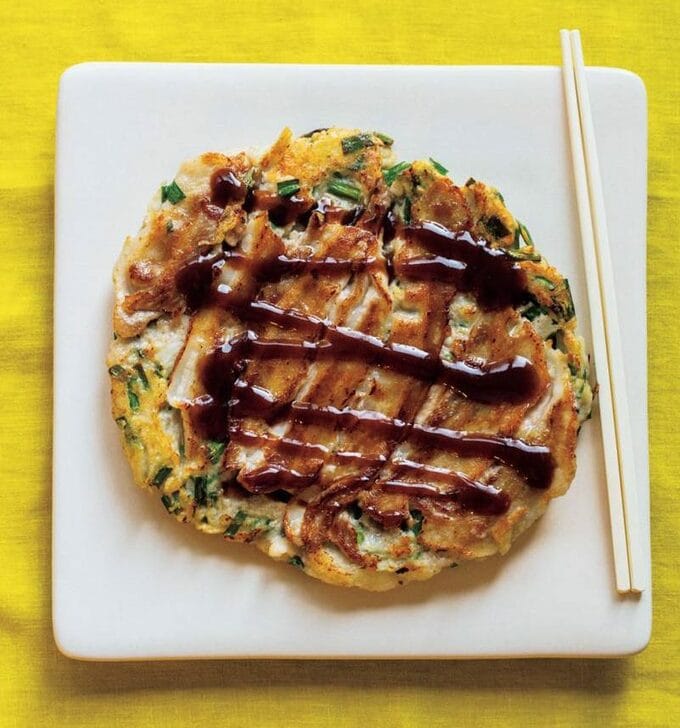 レンコンと豚バラのお好み焼き風