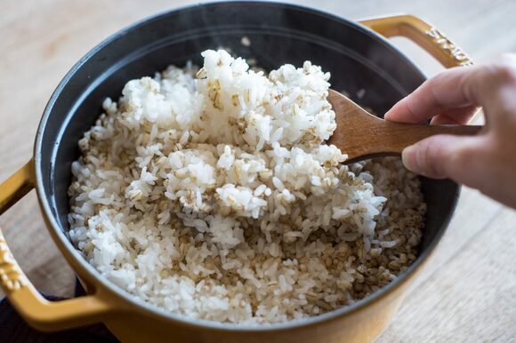 米1合に対して、もち麦大さじ1