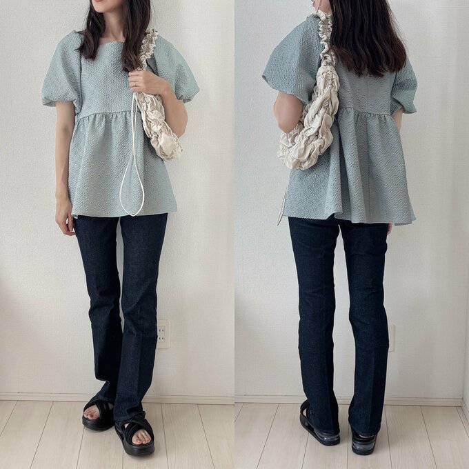 チュニックブラウスで体型カバー