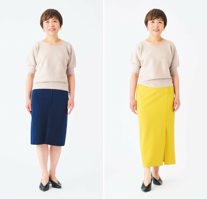 スカート丈の比較
