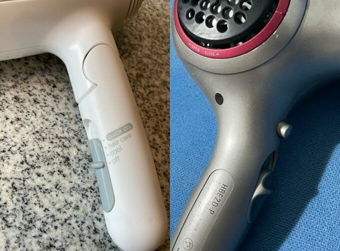 ドライヤーボタン部分