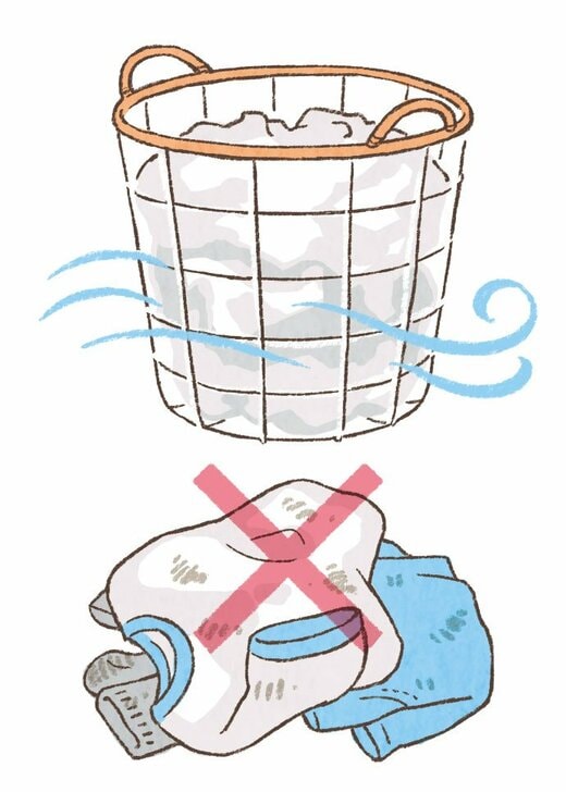 通気性のいい洗濯カゴ