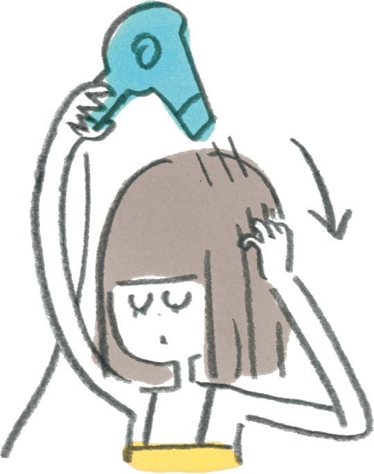イラストドライヤー上から下に