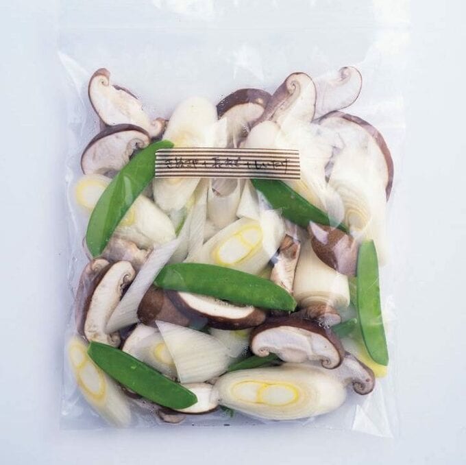 ＜サヤエンドウ×長ネギ×シイタケ＞の冷凍つくりおき