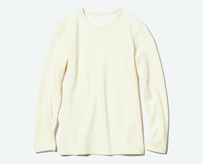 ユニクロ 超極暖ヒートテッククルーネックT OFF WHITE