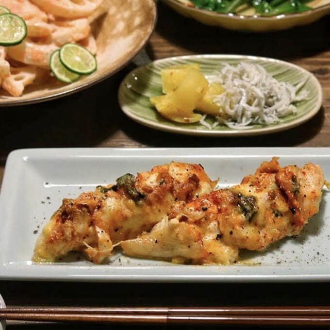 ささみのキムチマヨチーズ焼き