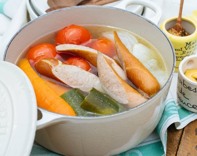 あらびきロングフランクと夏野菜のポトフ