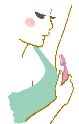 カミソリは垂直にせず肌に沿うように当てる