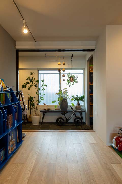 玄関側も開放できるゲストルーム