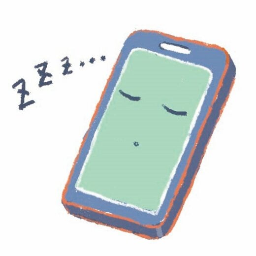 寝るスマートフォン