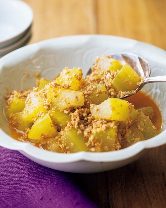 ひき肉と冬瓜の麻婆風炒め