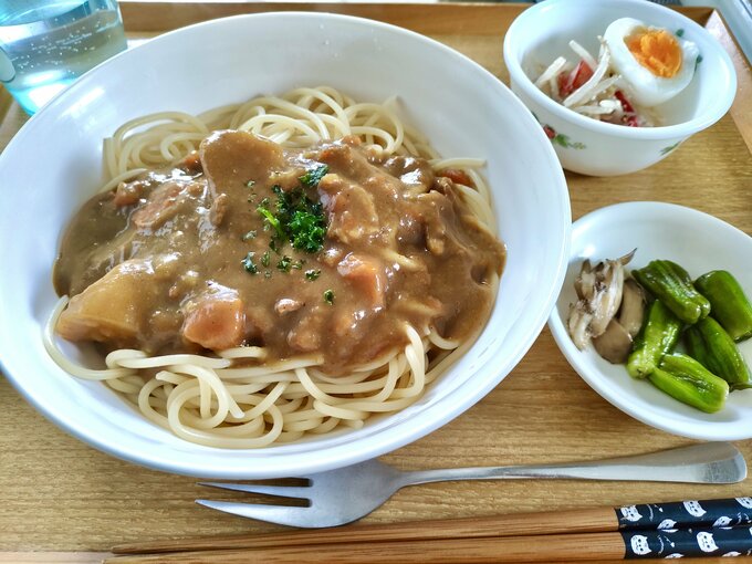 レトルトカレーパスタ