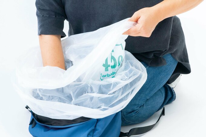 袋を重ねている