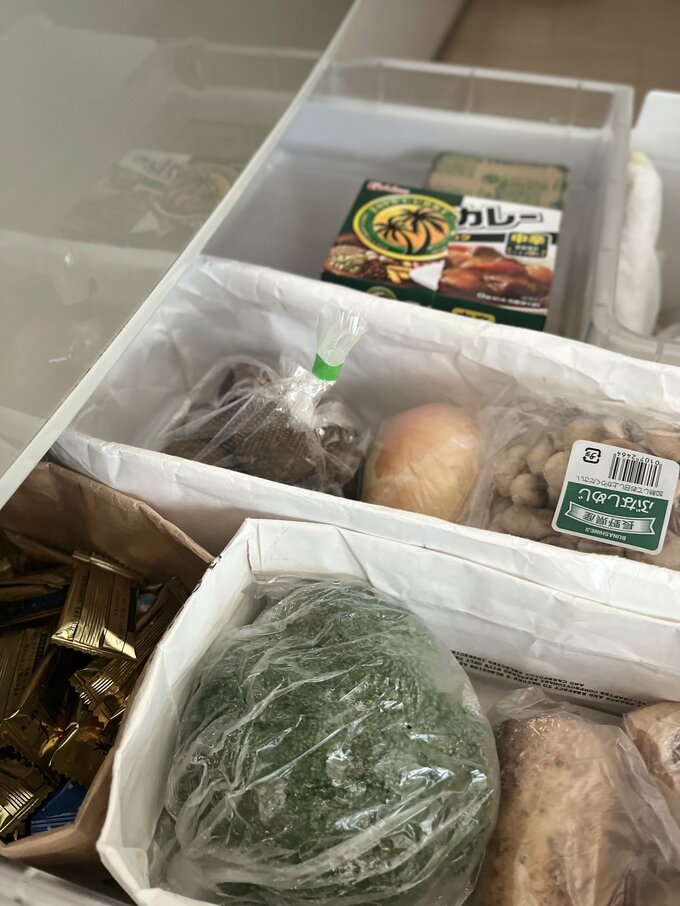 紙袋で冷蔵庫の整理