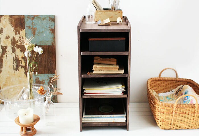 FURNITURE】【WOOD】オールドウッドステップ3シェルフ 混じり