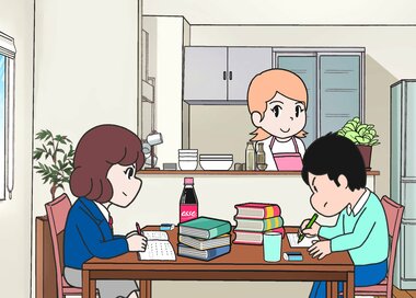 子どものリビング学習。何かが違う？5つ見つけたらエラい間違い探し