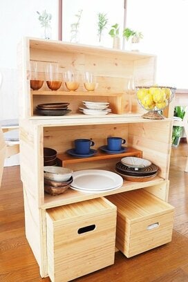 リンゴ箱で実現！ミニマルでおしゃれな暮らしを！組み合わせは自由自在