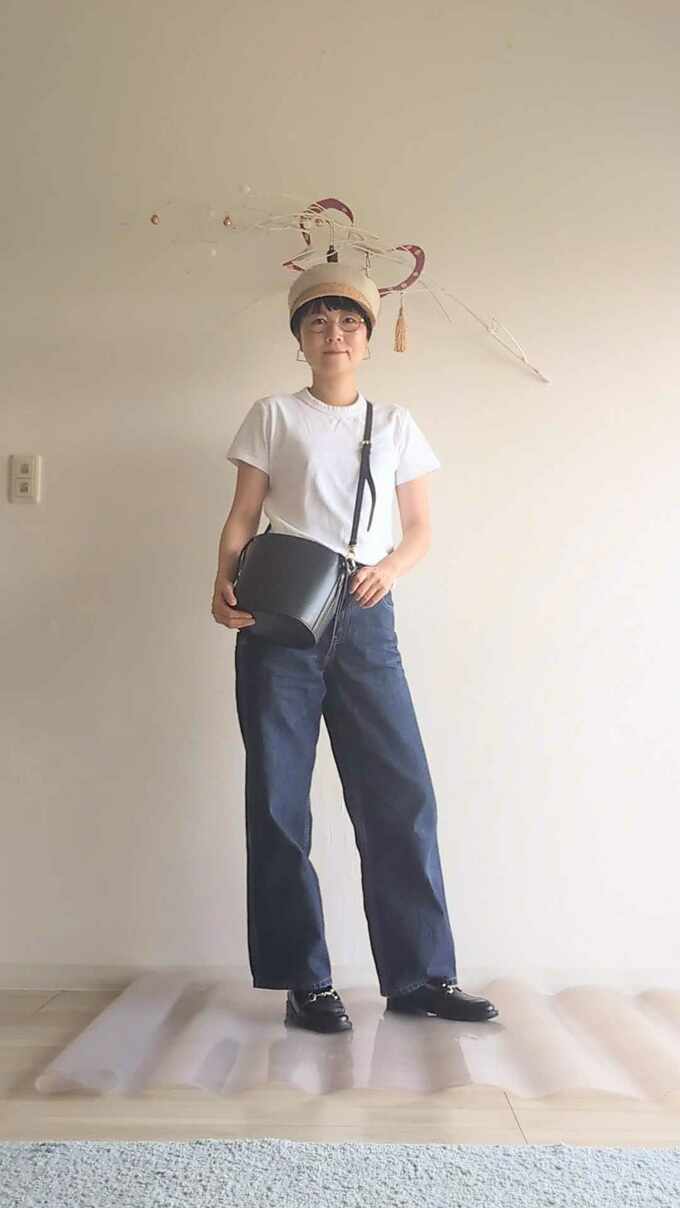 マリンキャップ×デニムコーデ