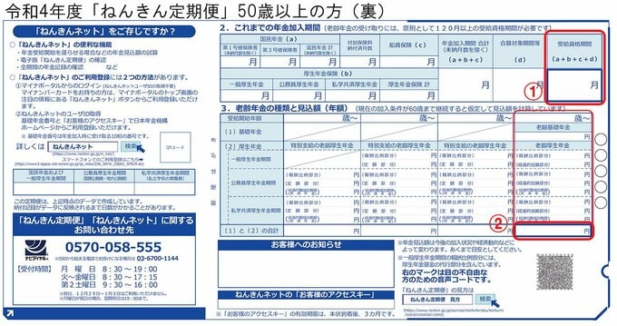 ねんきん定期便