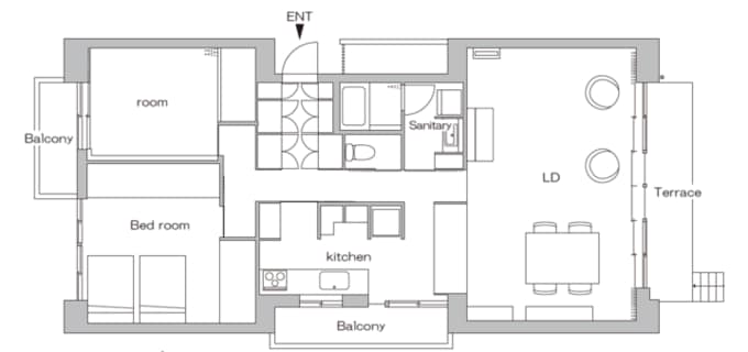 リノベーション後の間取り図