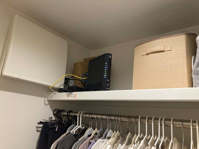 リビングの近くにあるファミリークローゼット