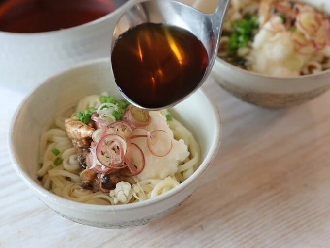 うどんにトッピング