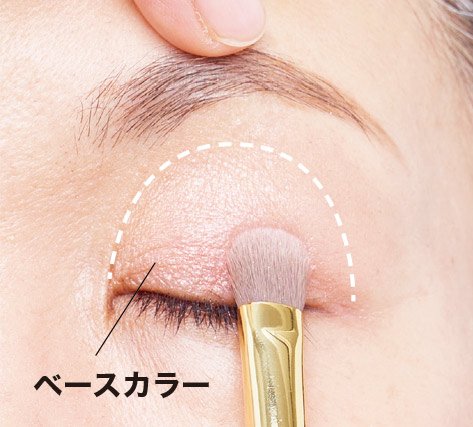 明るい色をアイホール全体に塗る