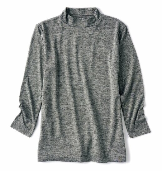 アズ BREEZE-TEX ハイネック 8分袖インナー 杢グレー