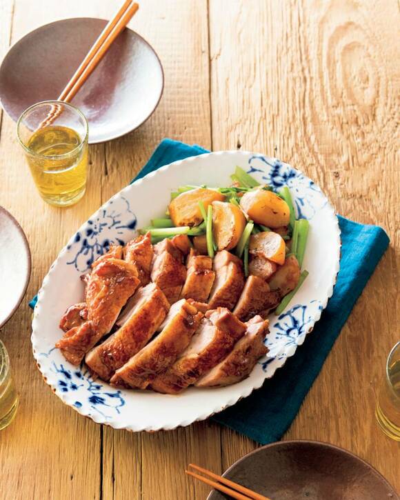 鶏とカブの照り焼き