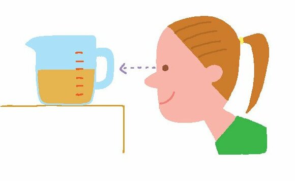 50ml以上の計量に。平らな場所に置き、正確に量って