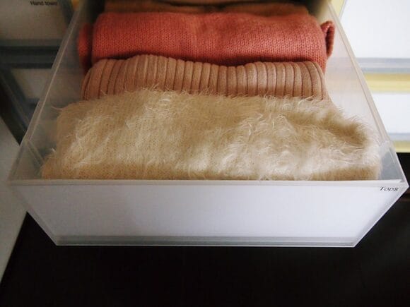 薄手のニットは衣装ケースに収納