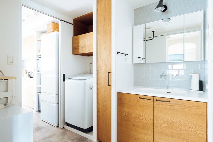 洗面室からキッチンへの動線