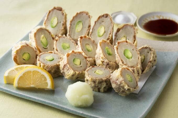 あごちくわのアボカドづめ天ぷら