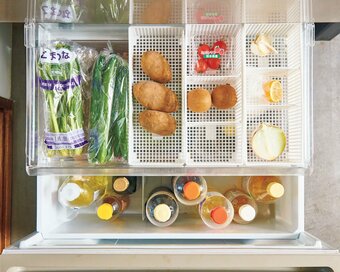 4人家族で食費3万円台。100円ボックスでムダなし冷蔵庫