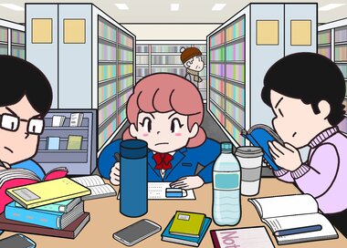 試験勉強に全集中…何かが違う？5つ見つけたらエラい間違い探し