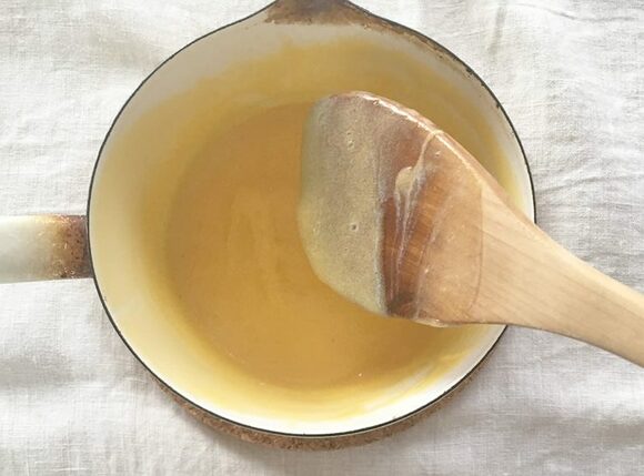 ごくごく弱火にしてください