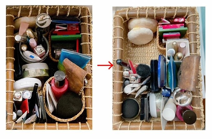 引き出しの中があき箱ですっきり