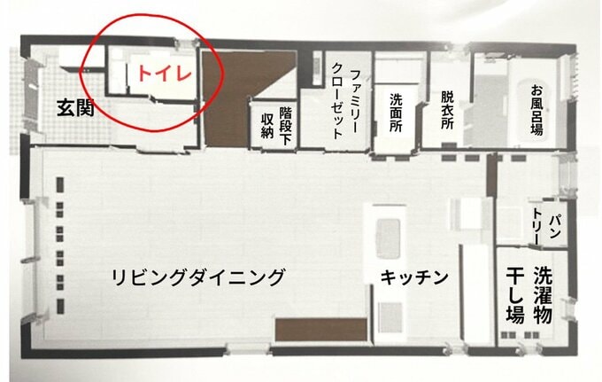 1階のトイレの位置