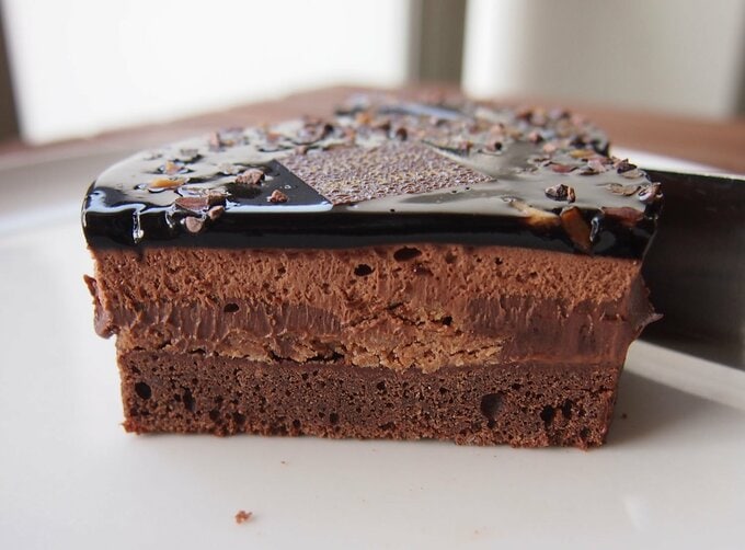 チョコケーキの断面