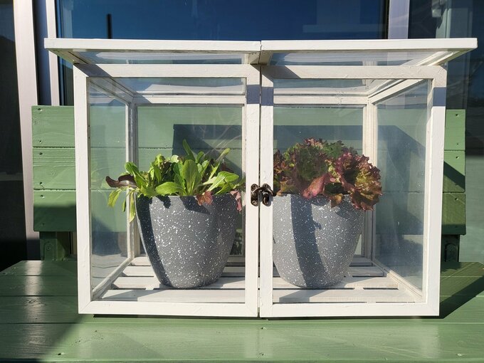 ベランダ菜園用のミニ温室をdiy 材料は100均のスノコとフォトフレーム Esseonline エッセ オンライン
