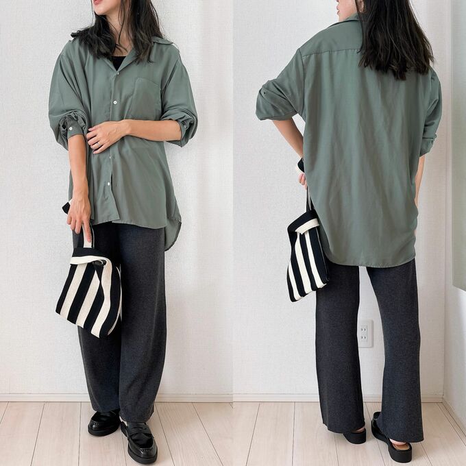 メンズシャツで体型カバー