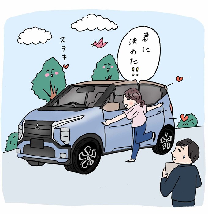 車と人のイラスト