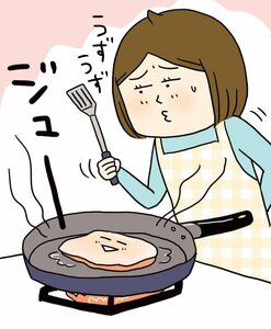 炒め物をするとき、食材をフライパンに入れたら、すぐ混ぜる